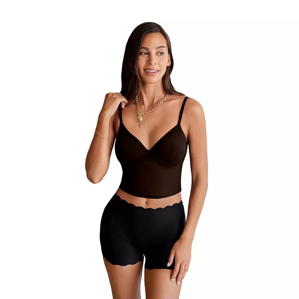 Cupshe Black Sheer Black Longline Bra, Women's, Size: Small Product Image