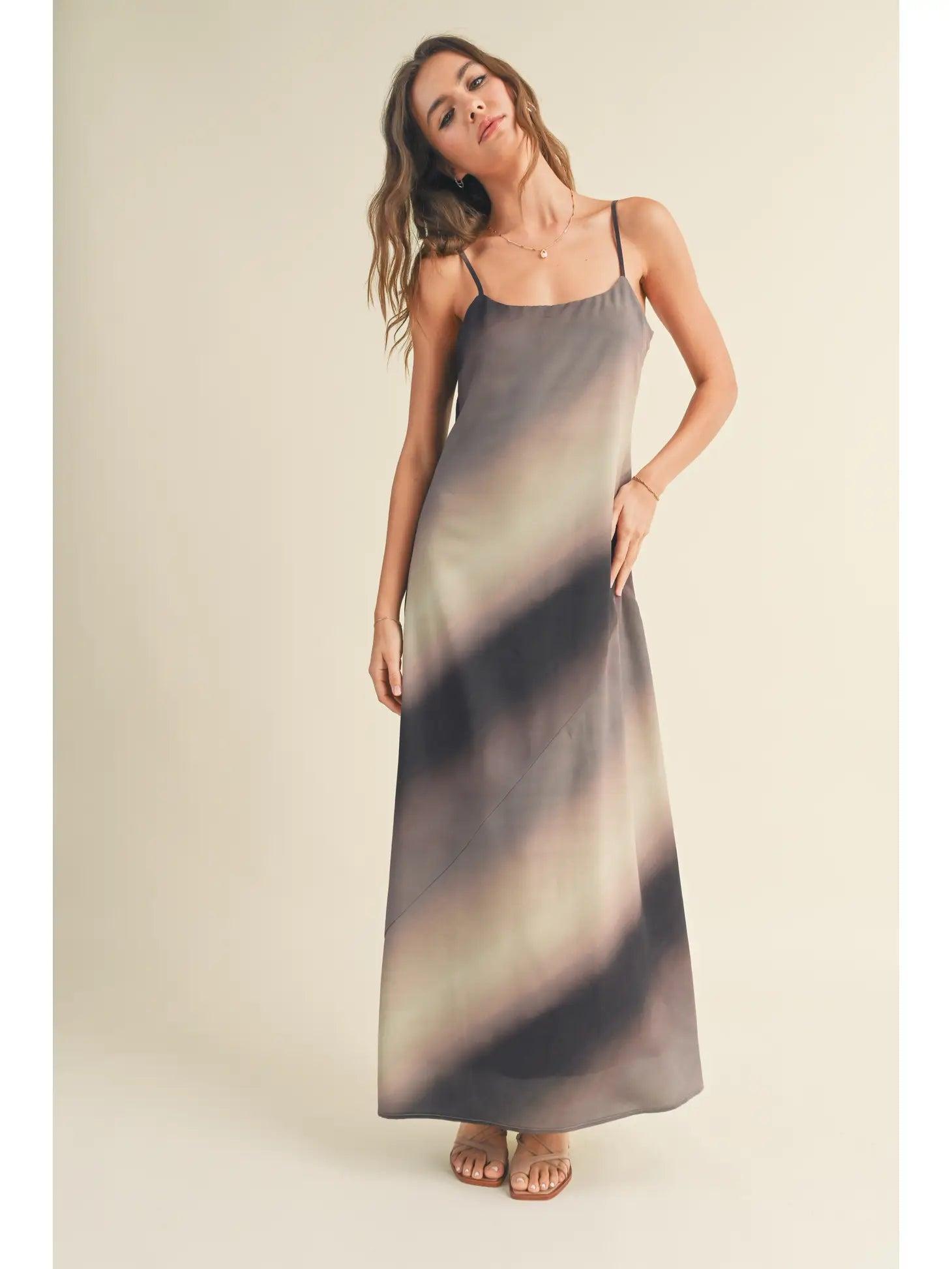Brushed Color Print Maxi Dress Product Image