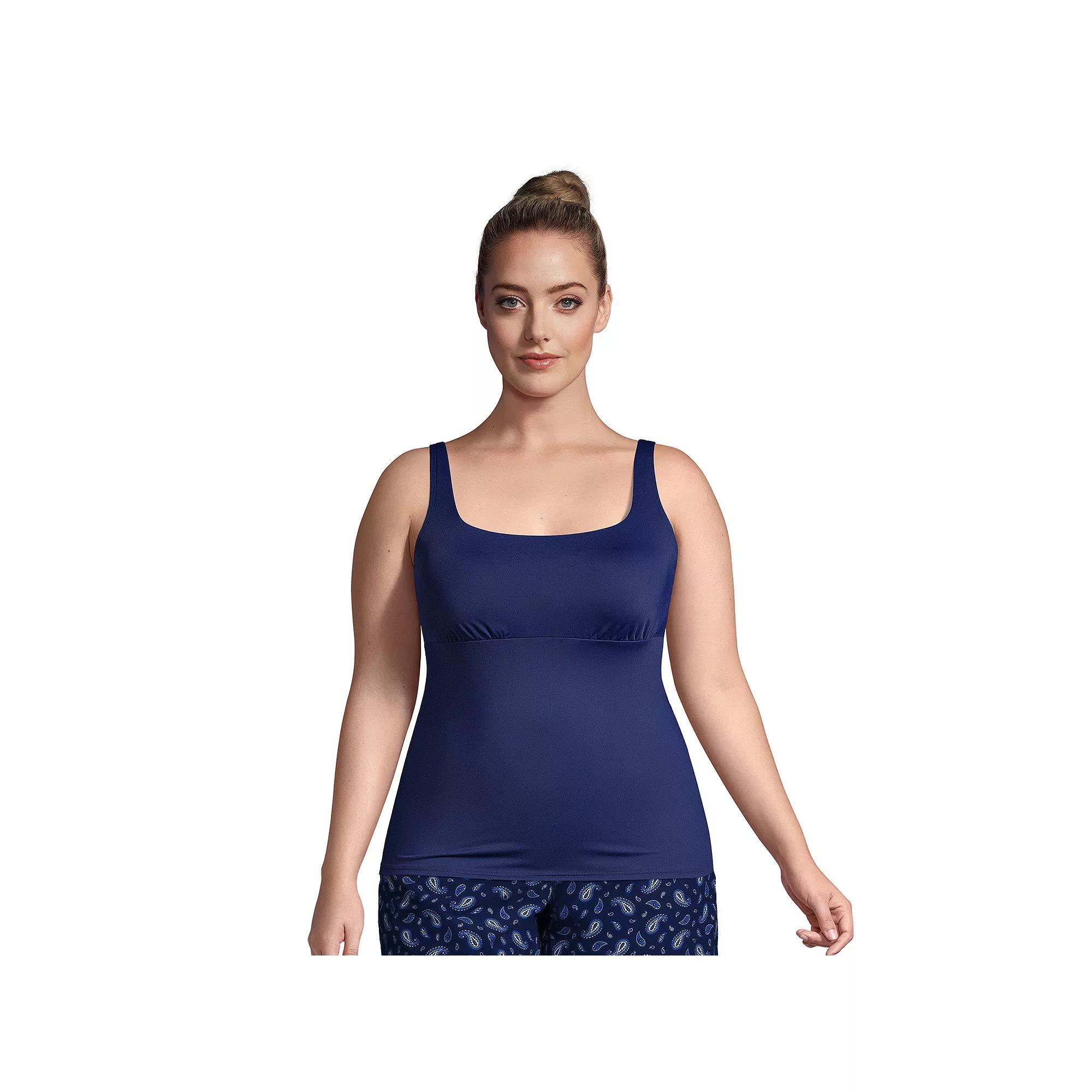 Womens Lands End Bust Minimizer UPF 50 Underwire Tankini Swimsuit Top Product Image