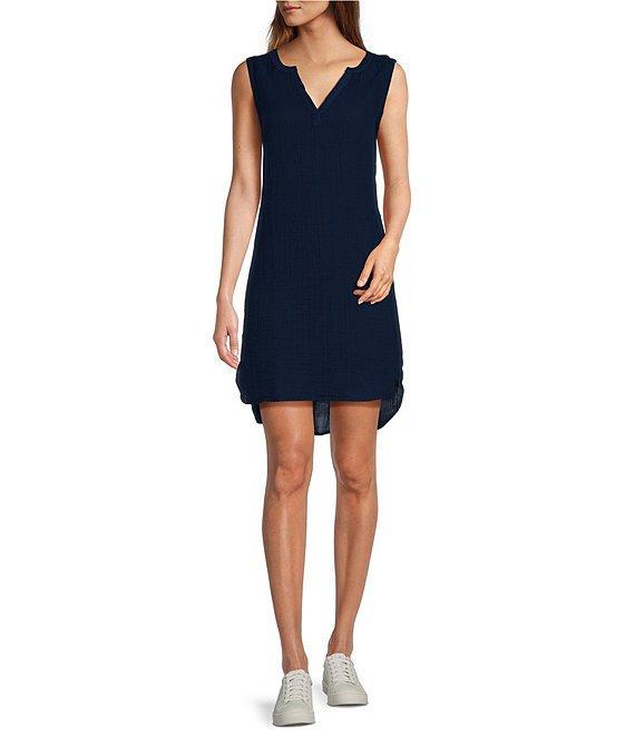 L.L.Bean Cloud Gauze Split V Neckline Sleeveless Cover-Up Dress Product Image