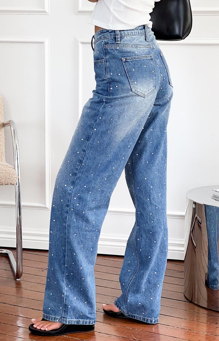 Sparks Mid Wash Denim Straight Leg Jeans Girls Product Image