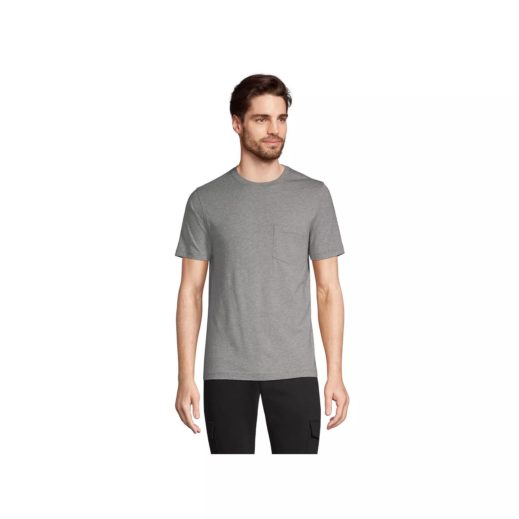 Men's Lands' End Supima Pocket Tee, Size: Medium, White Product Image