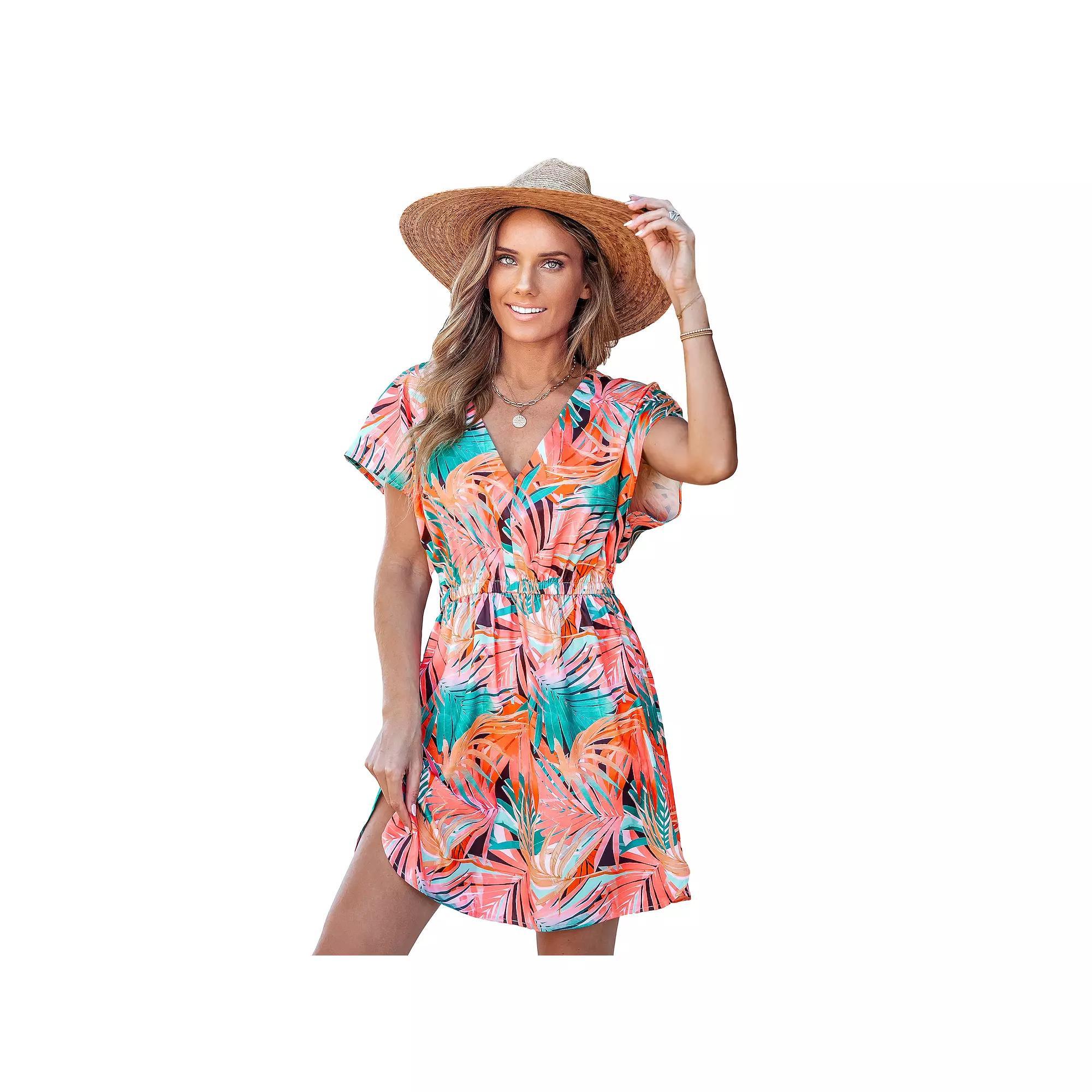 Women's Cupshe Tropical Dream Cover-Up Dress, Size: XS, Pink Product Image