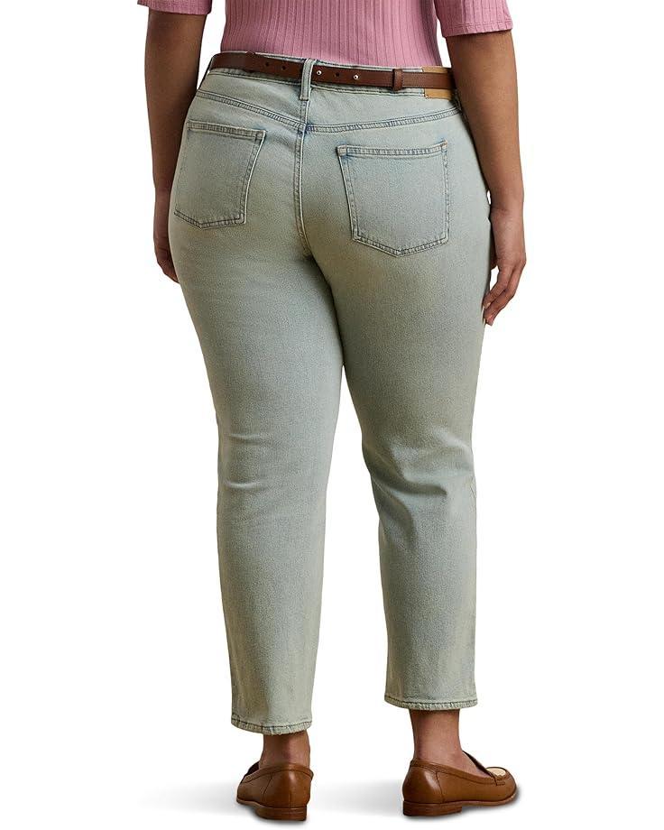 Plus Size High-Rise Wide-Leg Cropped Jeans Product Image