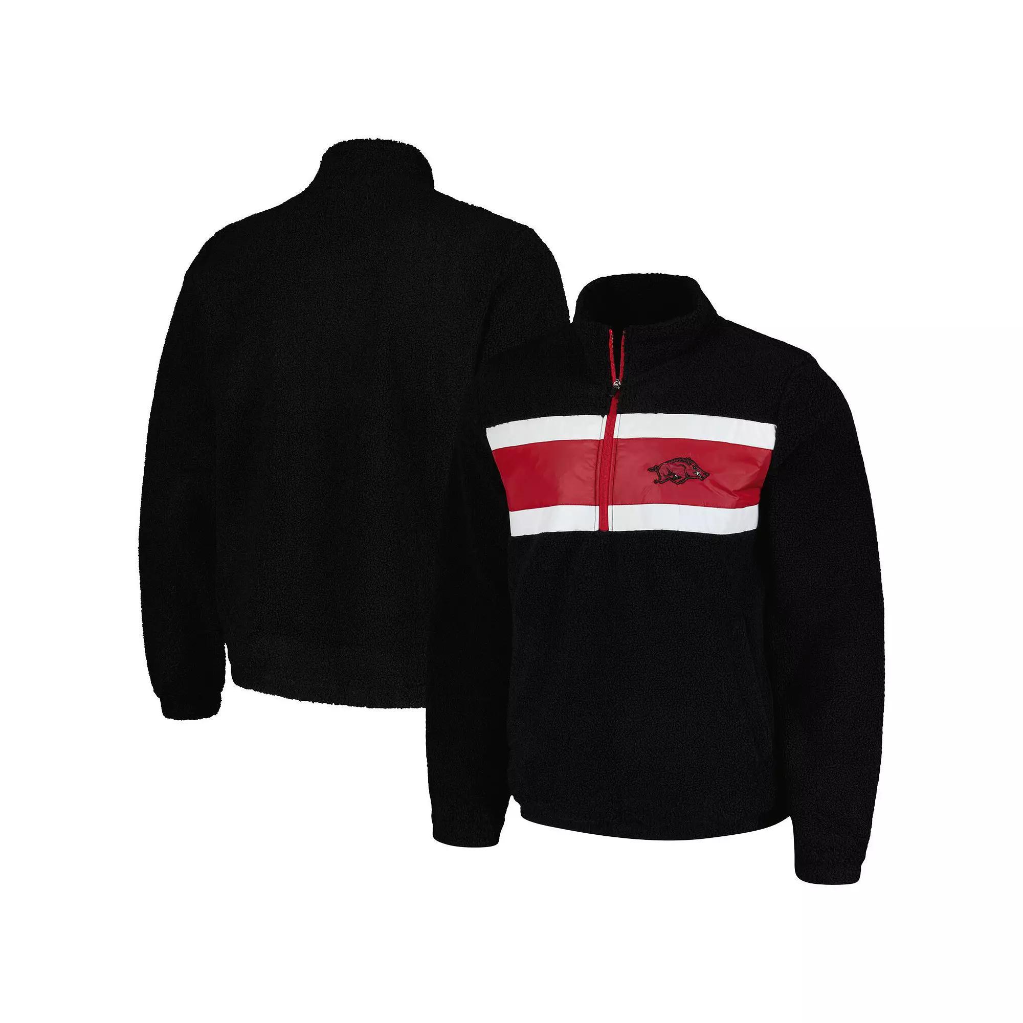 Men's G-III Sports by Carl Banks Black Arkansas Razorbacks Pinch Runner Half-Zip Top, Size: Medium Product Image