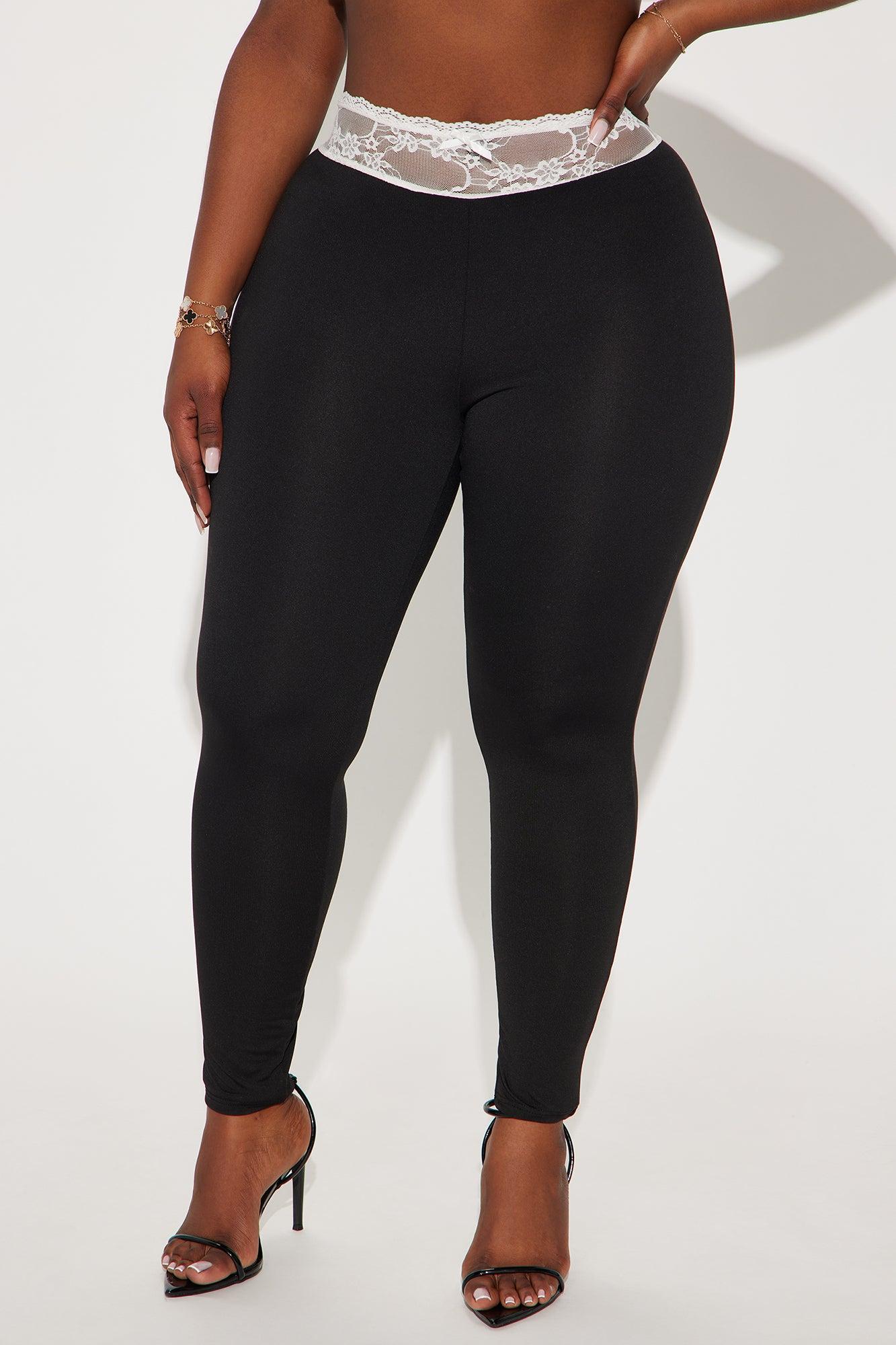 Angelina Lace Trim Legging - Black Product Image