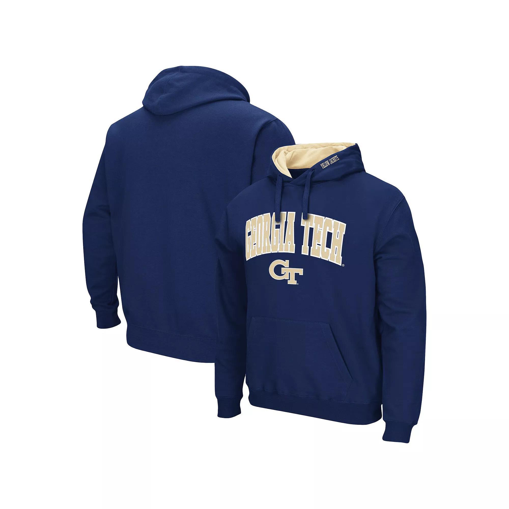 Men's Colosseum Navy BYU Cougars Arch & Logo 3.0 Pullover Hoodie, Size: 2XL, Blue Product Image