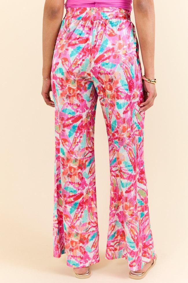 Paddle Out Pink Floral Printed Pull On Pants Product Image