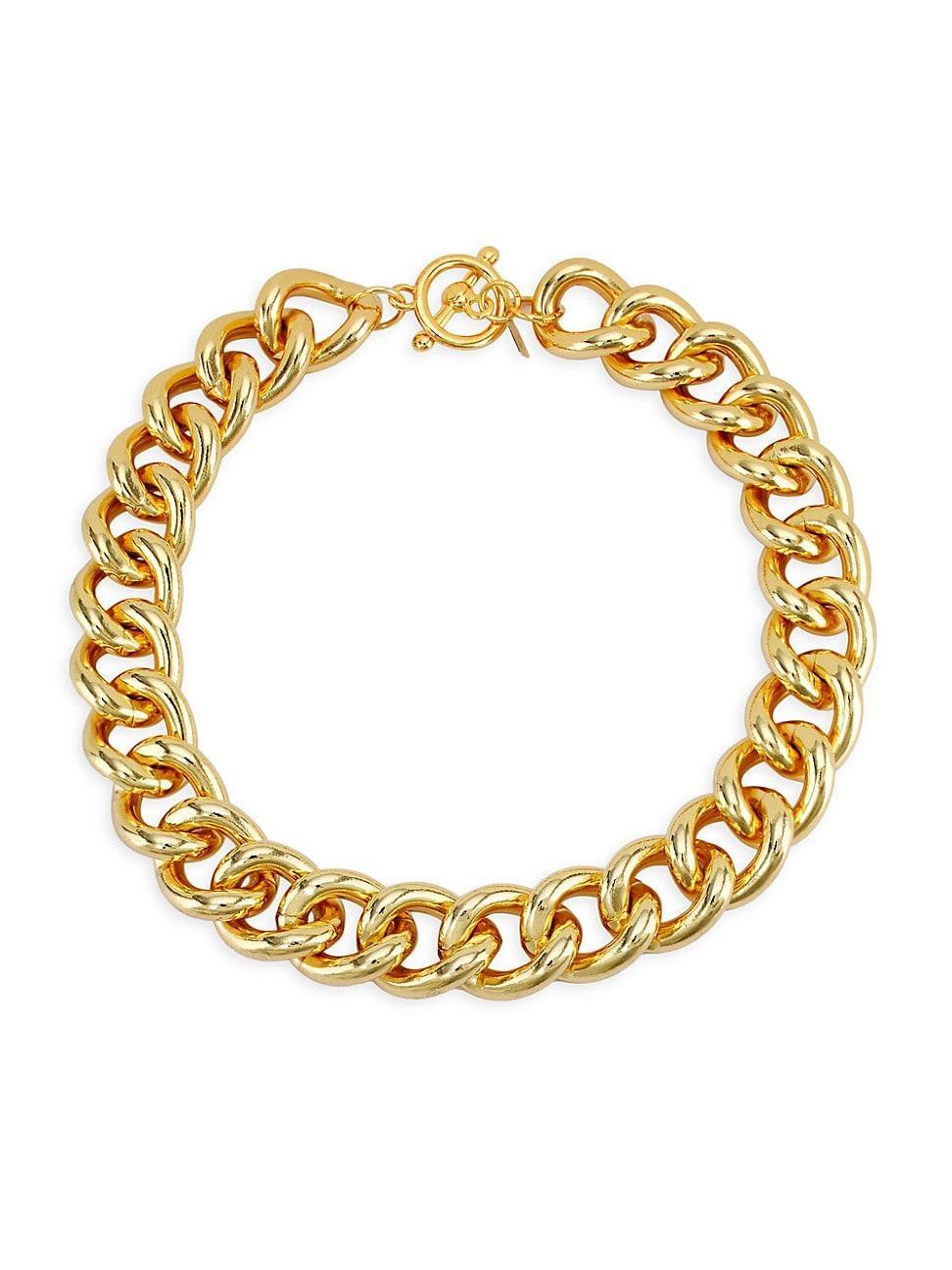 Kenneth Jay Lane Chunky Chain Link Collar Necklace in 18K Gold Plated, 18.5 Product Image