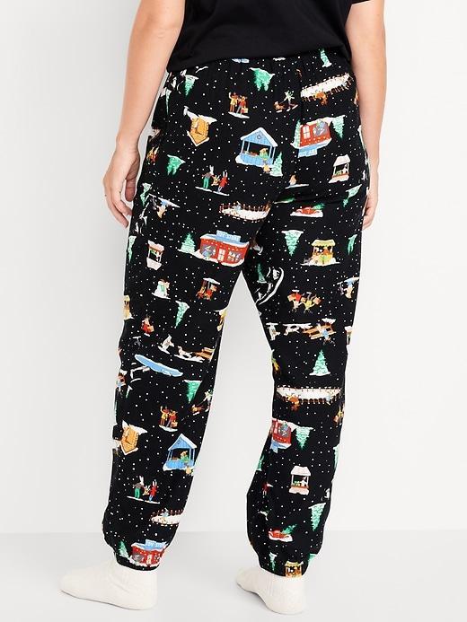 High-Waisted Flannel Pajama Joggers for Women Product Image