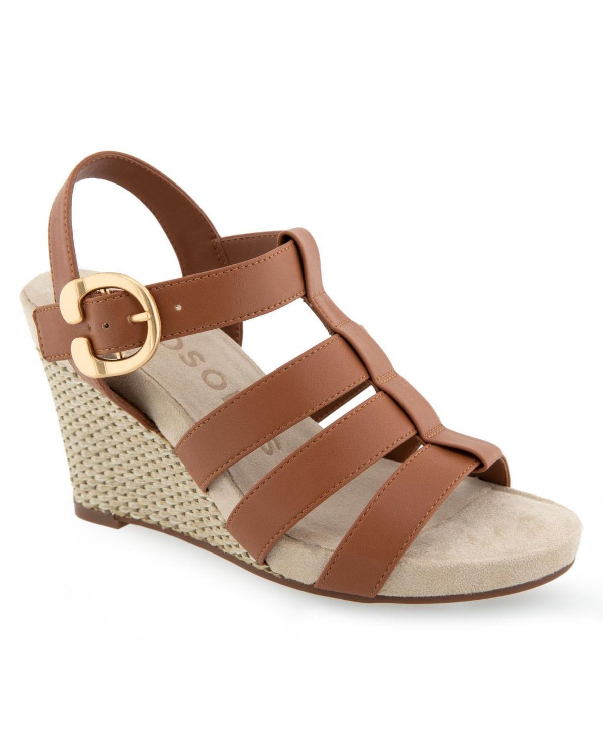 Aerosoles Paige Women's Wedge Sandals, Size: 12, Eggnog Pu Leather Product Image