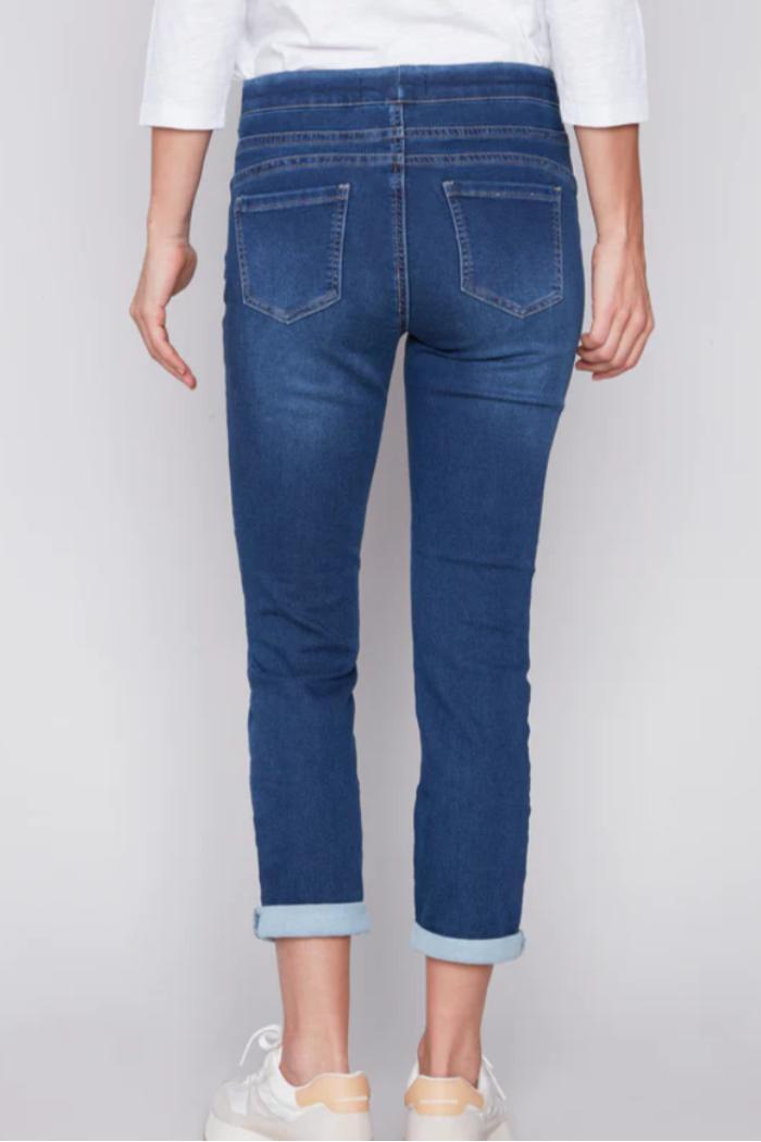 Knit Denim Jogger Pants Product Image