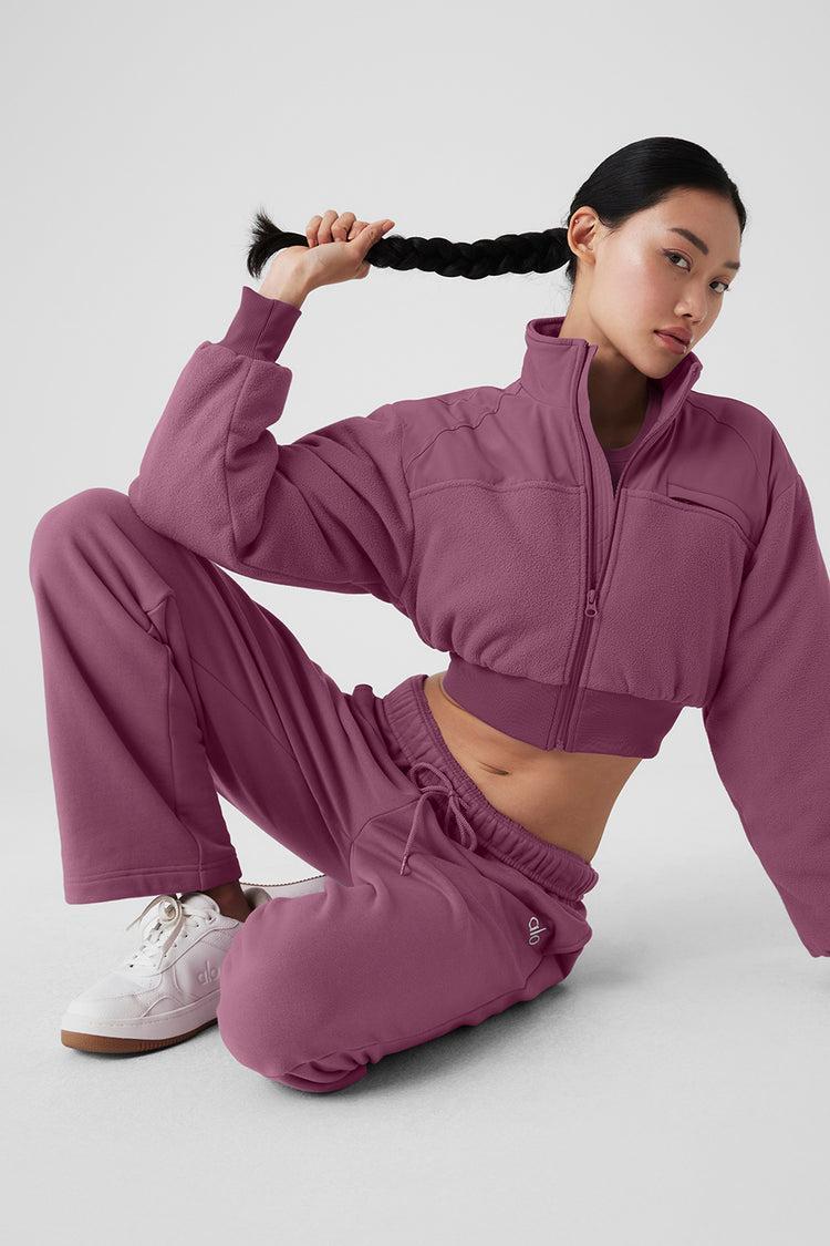 Polar Fleece Cropped Wintry Mix Jacket - Soft Mulberry Product Image