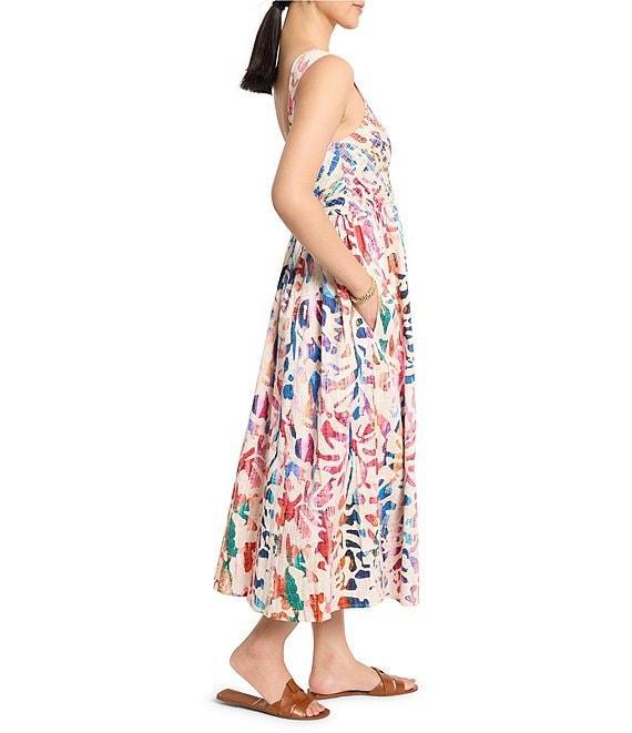 NIC + ZOE Color Wash Sarah Square Neck Sleeveless Fit-And-Flare Midi Dress Product Image
