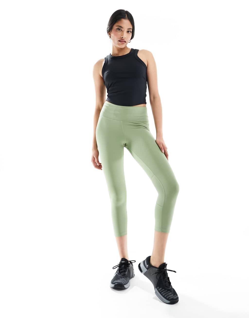 Nike One Dri-Fit tight cropped tank top in black Product Image