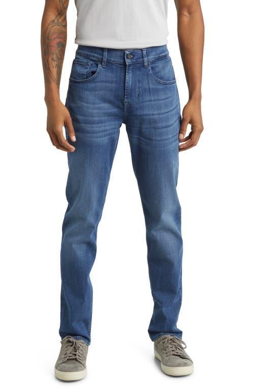 7 For All Mankind Luxe Performance Plus Slimmy Tapered Slim Fit Jeans in Mid Blue Product Image