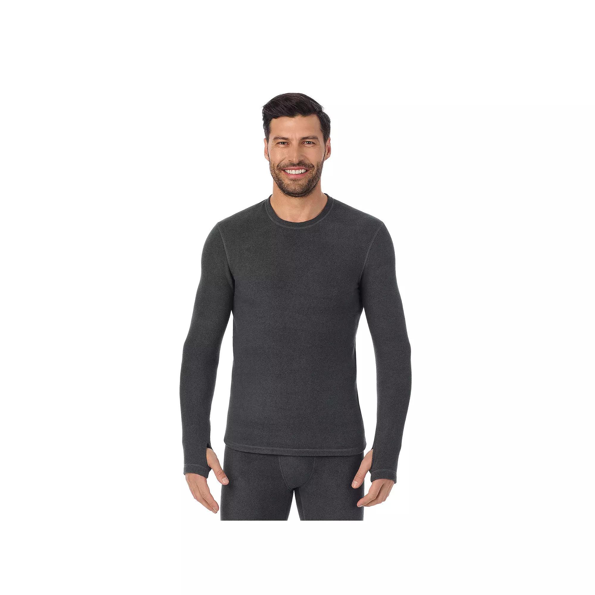Men's Cuddl Duds® Midweight Fleecewear Performance Base Layer Crew Top, Size: Large, Black Product Image