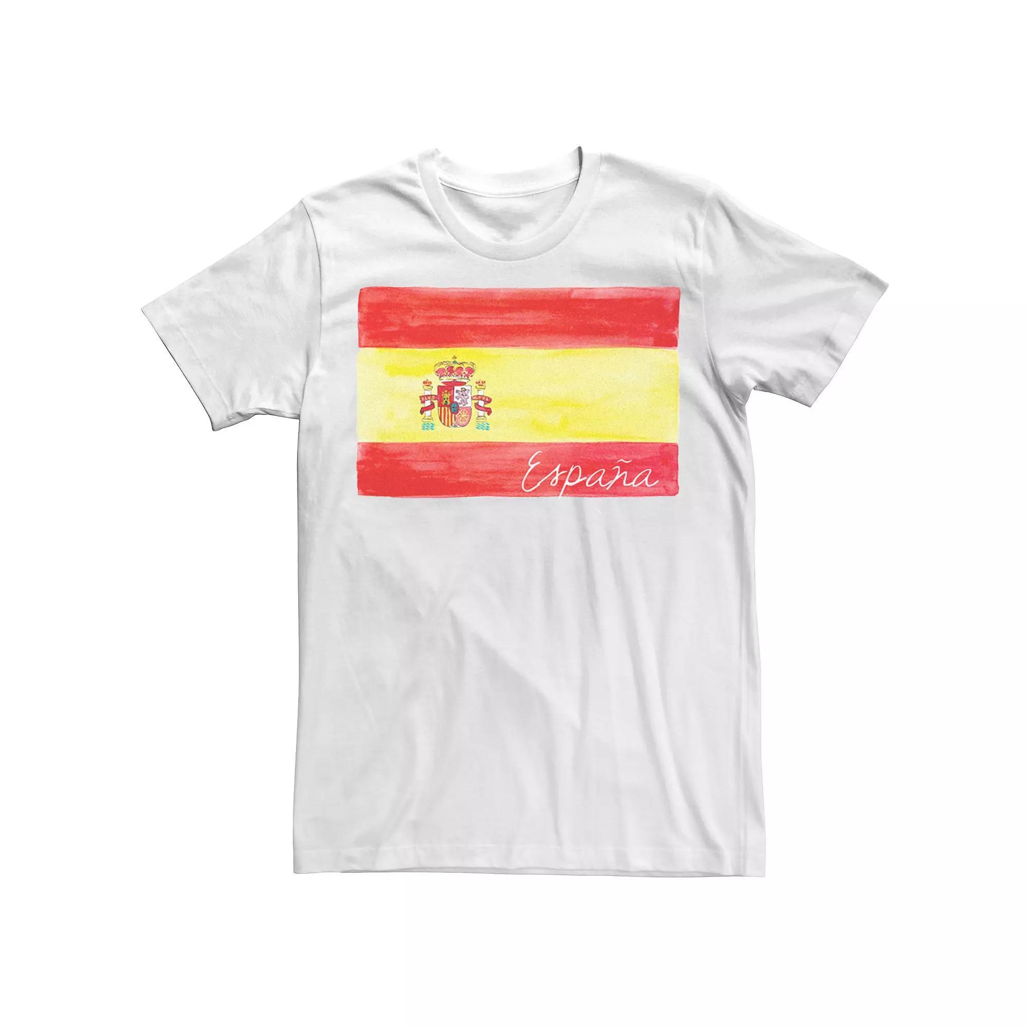 Men's HHM Spain Flag Watercolor Tee, Size: XL, White Product Image