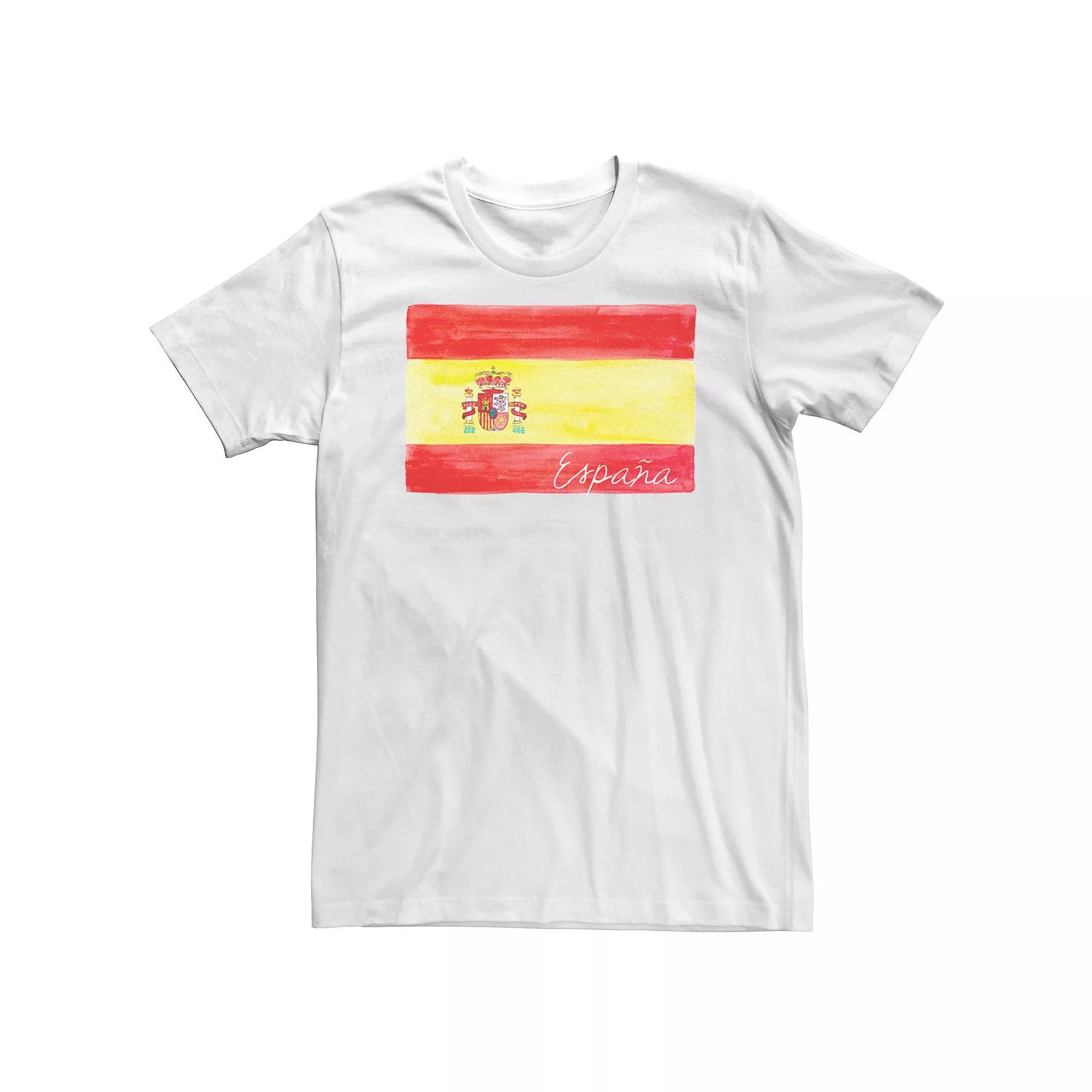 Big & Tall HHM Spain Flag Watercolor Tee, Men's, Size: 3XL Tall, White Product Image