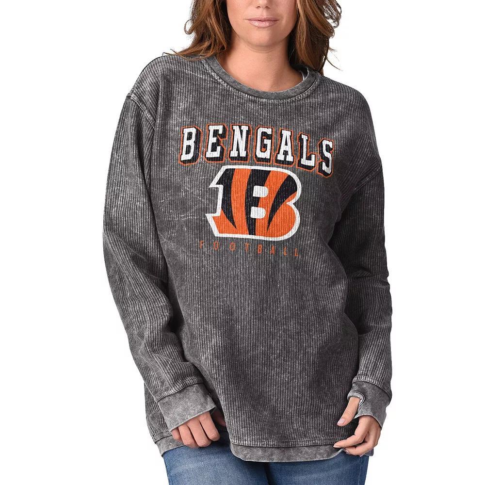 Women's G-III 4Her by Carl Banks Black Cincinnati Bengals Comfy Cord Pullover Sweatshirt, Size: Small Product Image