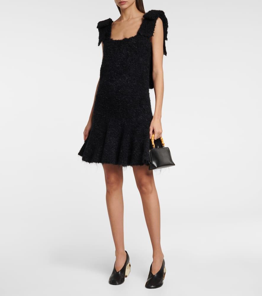 JIL SANDER Mohair-blend Bouclé Minidress In Black Product Image