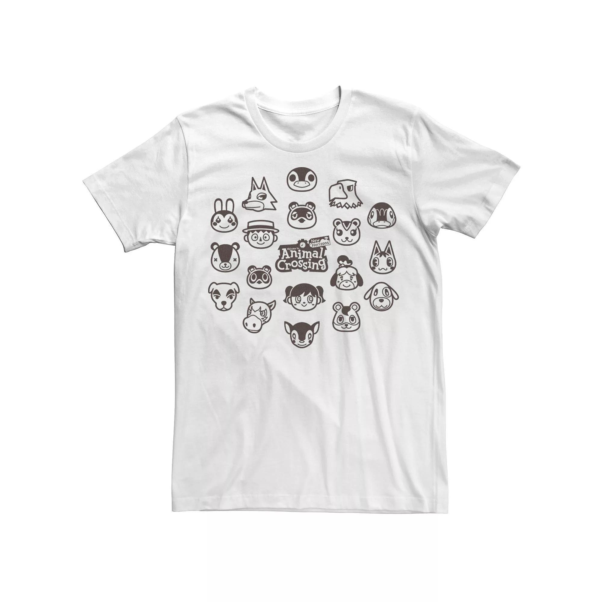 Men's Animal Crossing New Horizons Group Shot Villagers Tee, Size: XXL, Athletic Grey Product Image