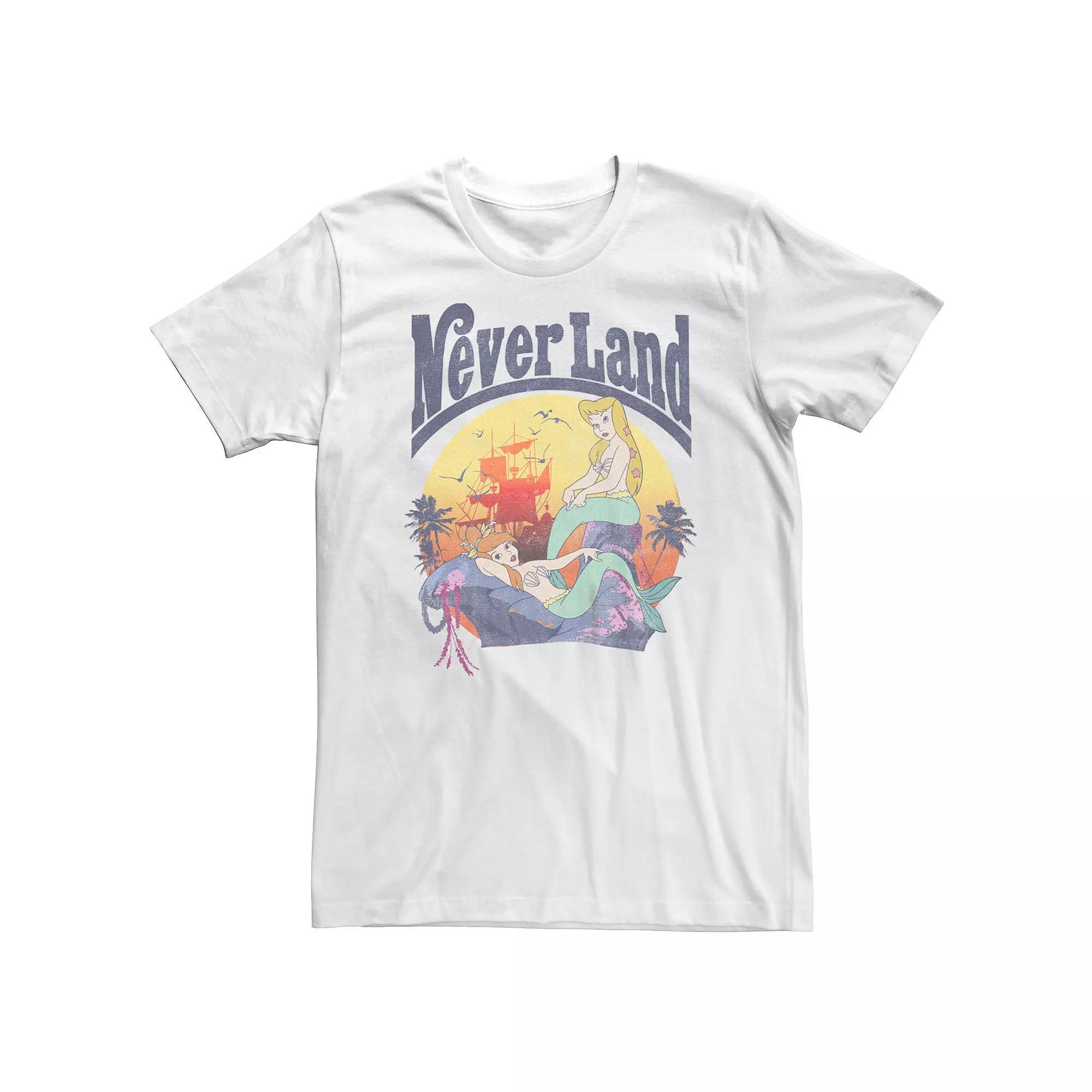 Big & Tall Disney's Peter Pan Never Land Mermaids Tee, Men's, Size: 3XL Tall, White Product Image
