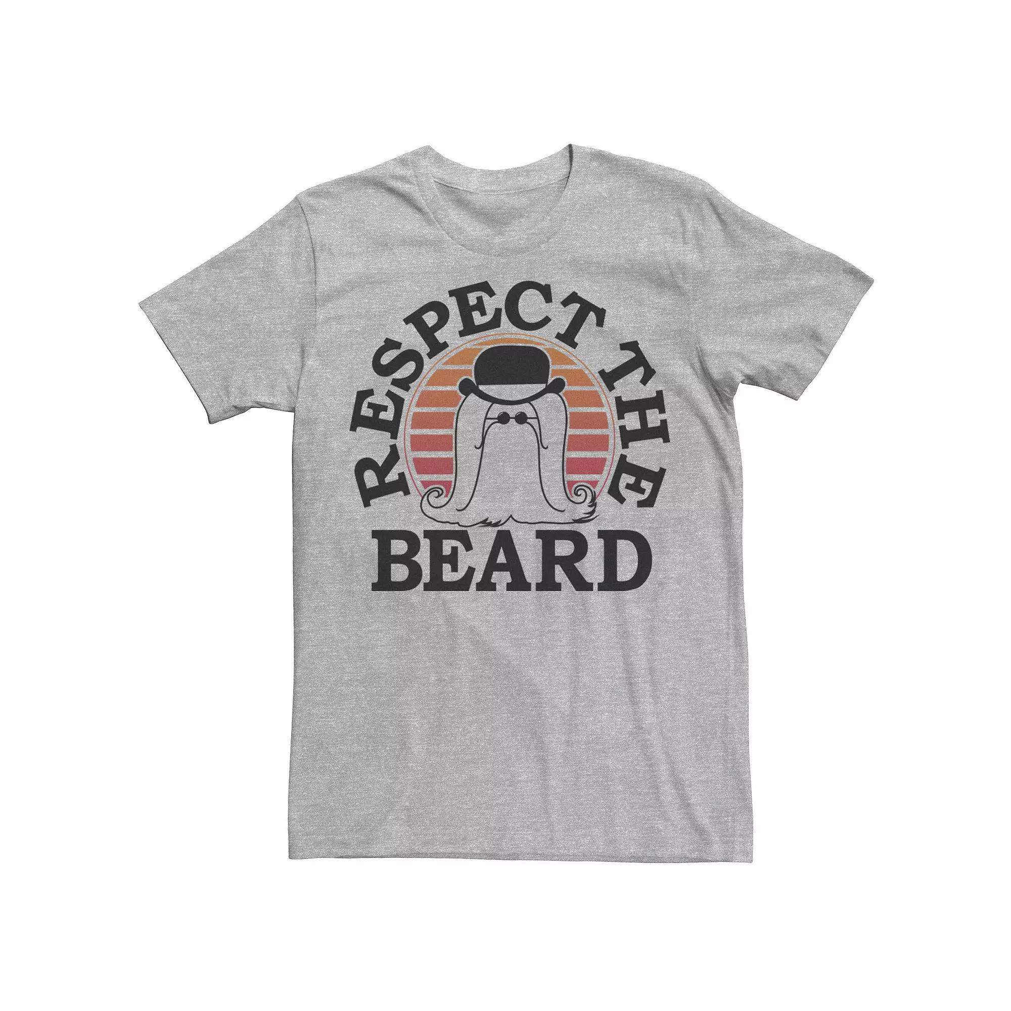 Men's The Addams Family Cousin It Respect The Beard Tee, Size: Large, Athletic Grey Product Image