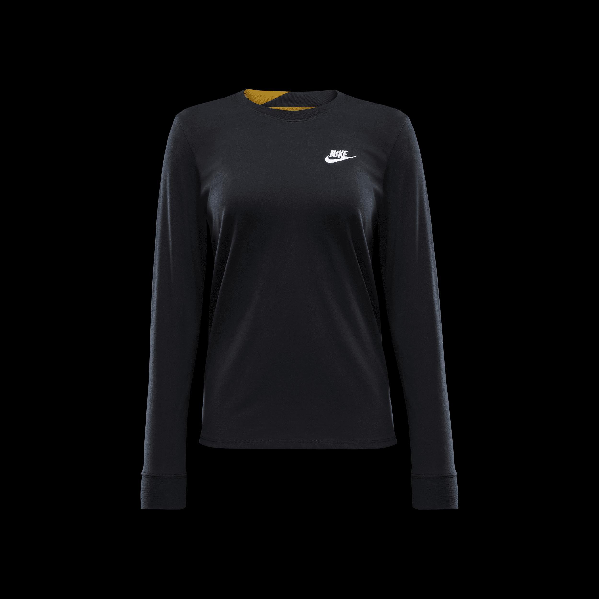 Women's Nike Sportswear Club Long Sleeve T-Shirt, Size: Small, Black Product Image