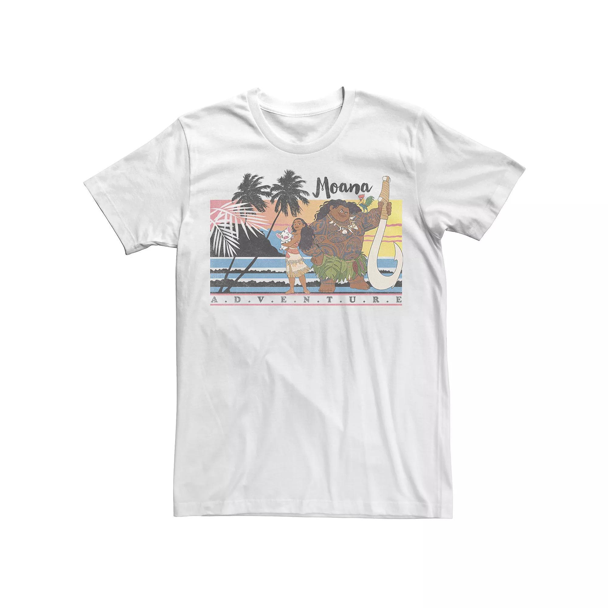 Disney's Moana & Maui Adventure Faded Portrait Men's Tee, Size: Small, White Product Image