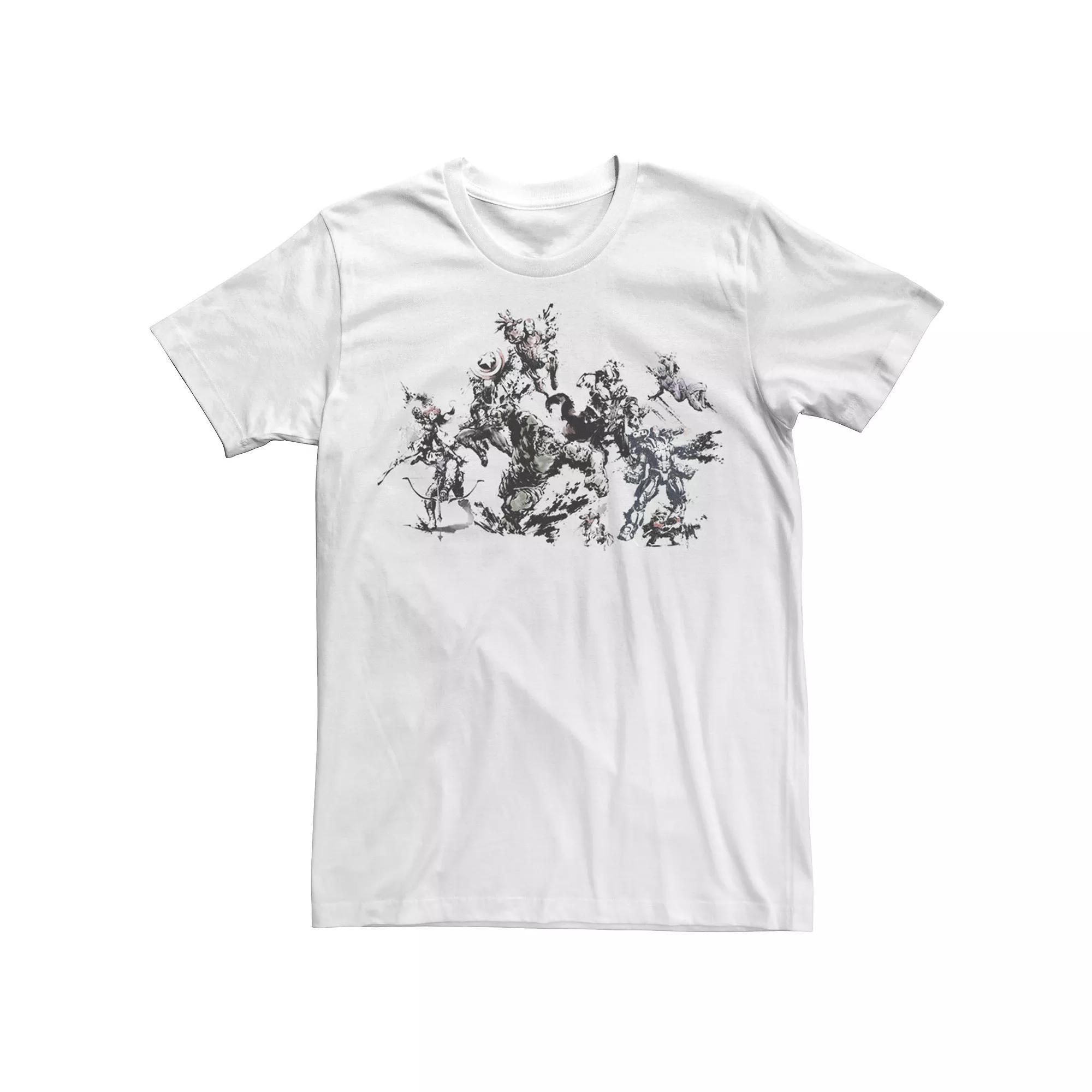 Men's Marvel Avengers Splat Art Poster Graphic Tee, Size: XL, White Product Image