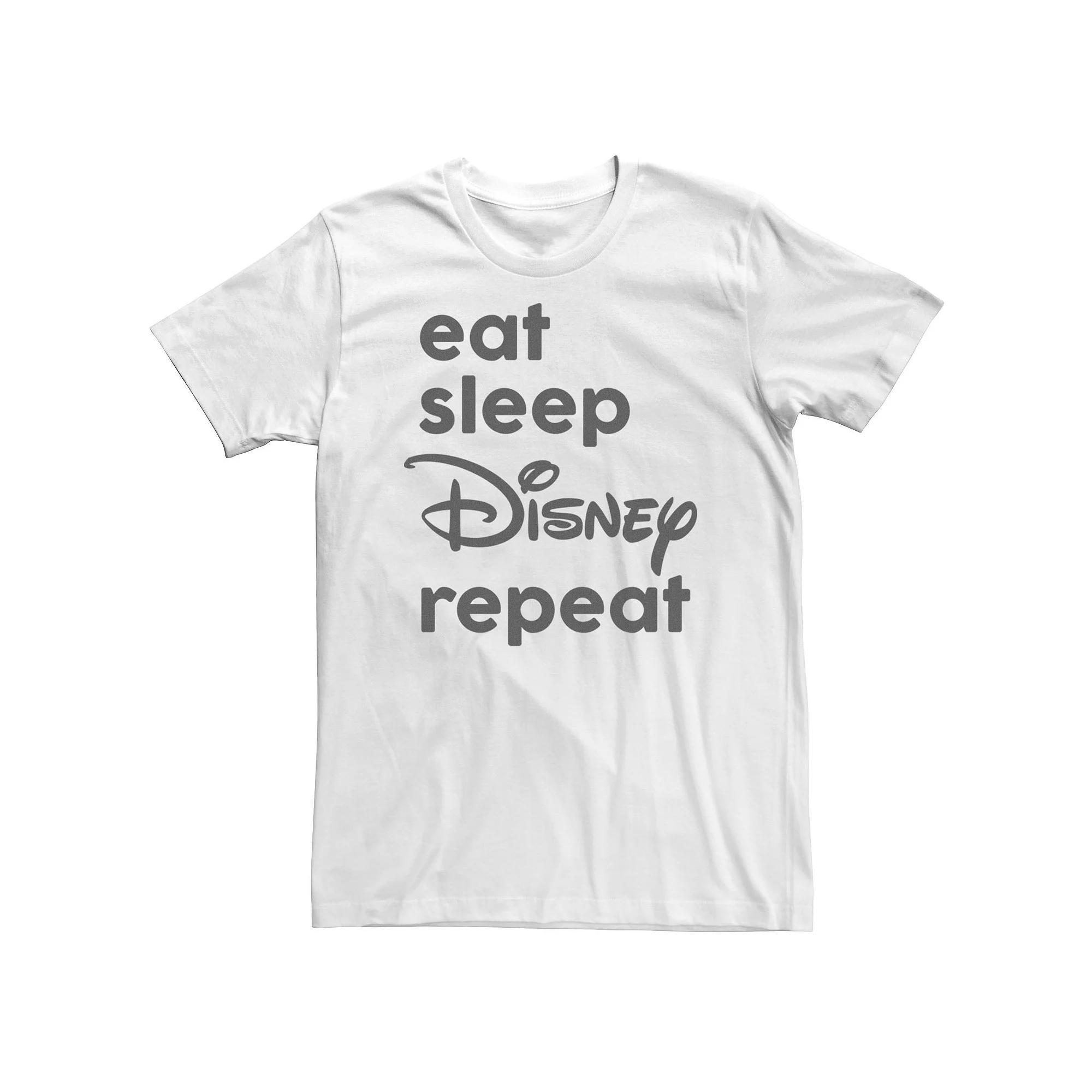 Big & Tall Disney Eat Sleep Disney Repeat Tee, Men's, Size: 3XL Tall, White Product Image