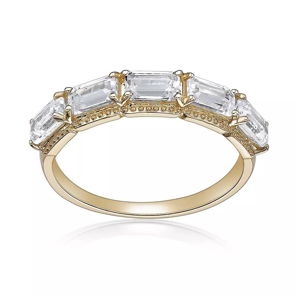 Gemminded 2 Micron Gold Over Silver Lab-Created Opal & Lab-Created White Sapphire Ring, Women's, Size: 7, Gold Tone Product Image