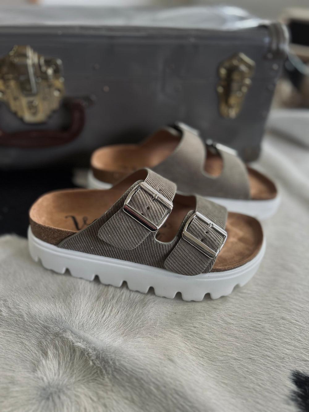 Jazmin Taupe Platform Sandals Product Image