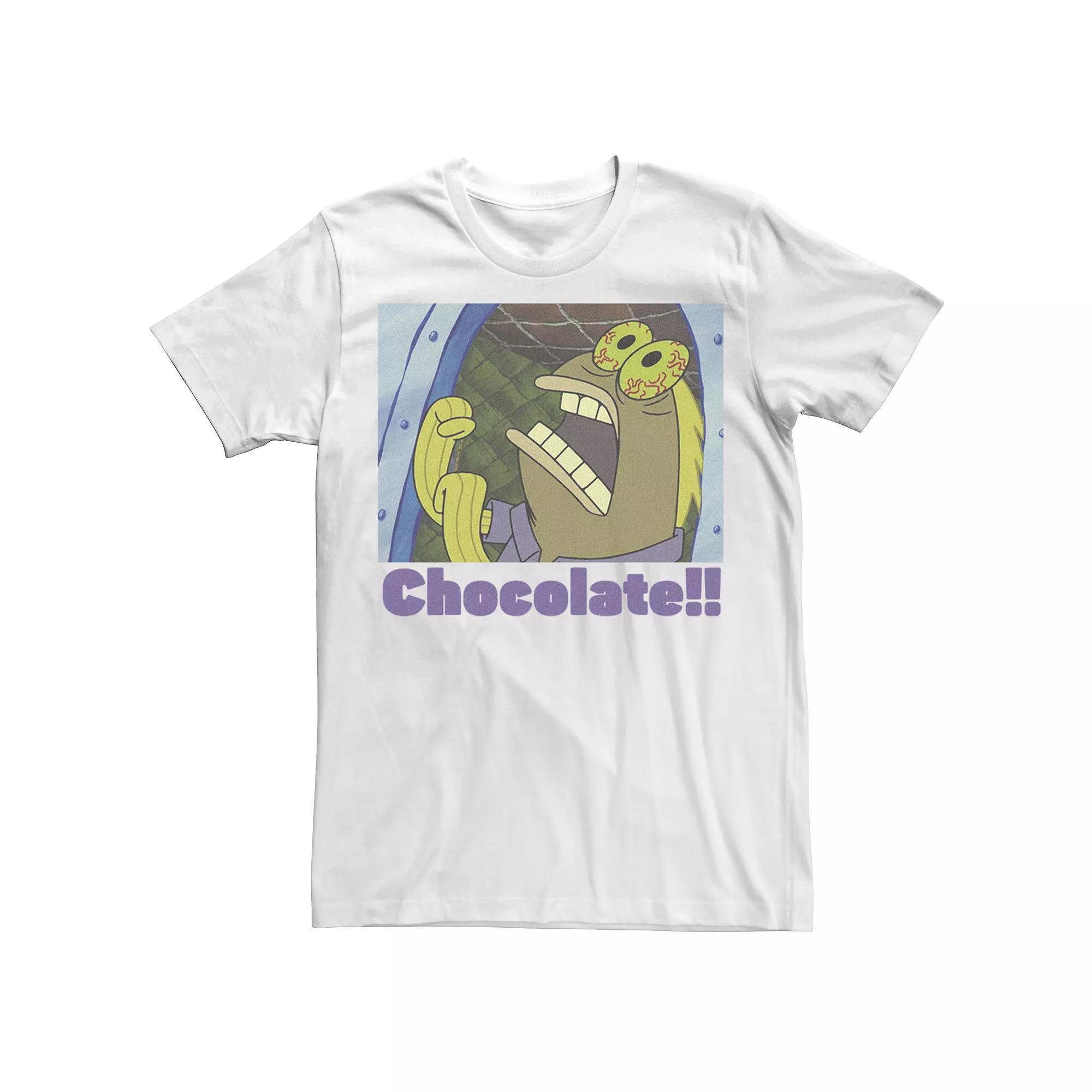 Men's SpongeBob SquarePants Fish Screams Chocolate Tee, Size: Small, White Product Image