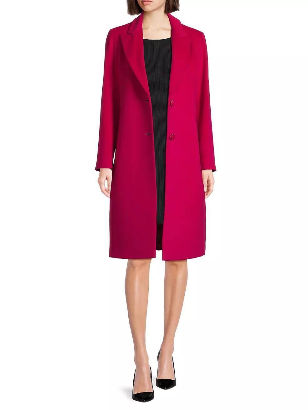 Womens Wool-Blend Single-Breasted Coat Product Image