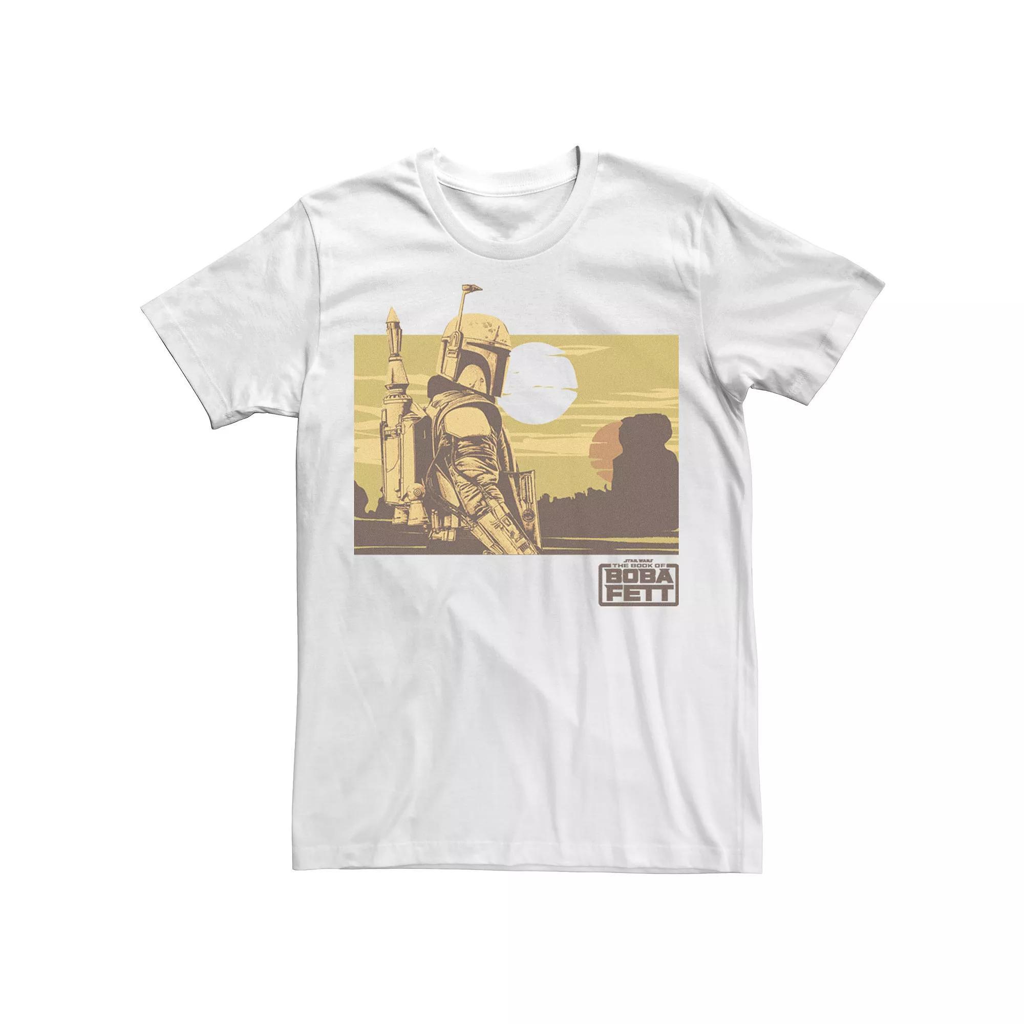 Men's Star Wars Boba Fett Boxed Landscape Tee, Size: XXL, White Product Image
