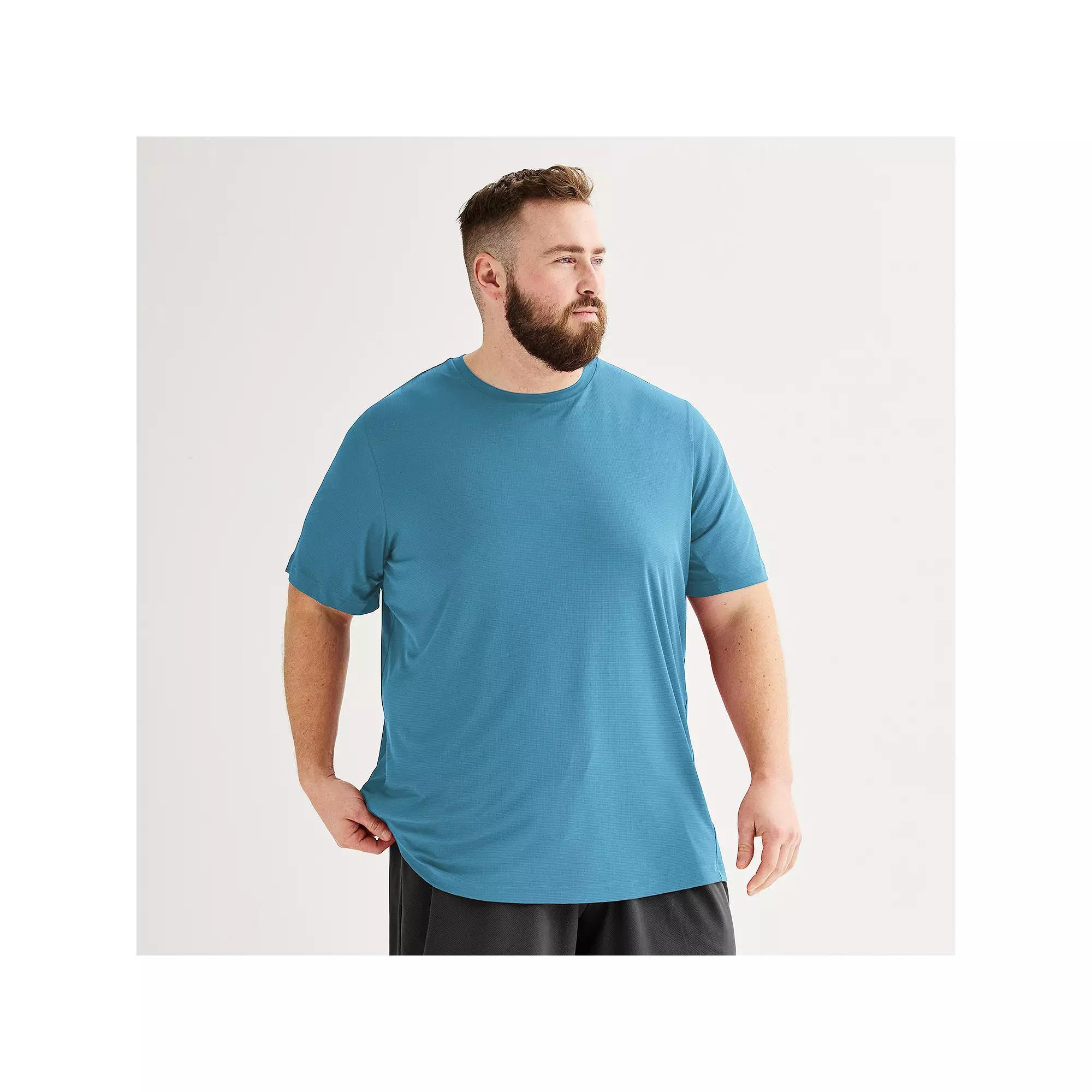 Big & Tall Tek Gear® Dry Tek Tee, Men's, Size: 3XB, Sequel Blue Grid Product Image