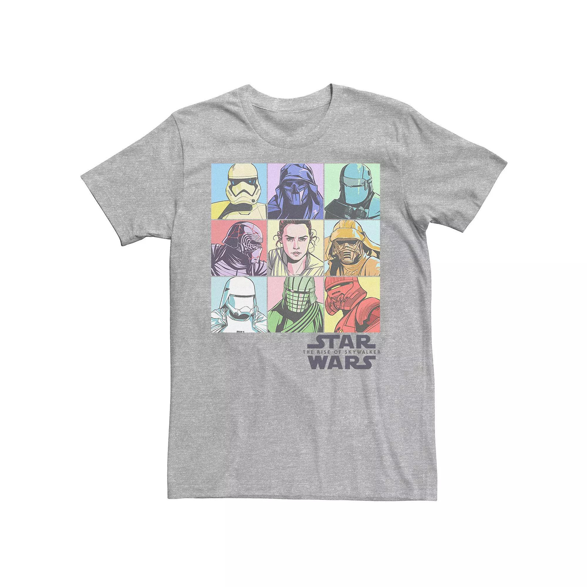 Men's Star Wars The Rise of Skywalker Pastel Character Bingo Graphic Tee, Size: Large, Athletic Grey Product Image