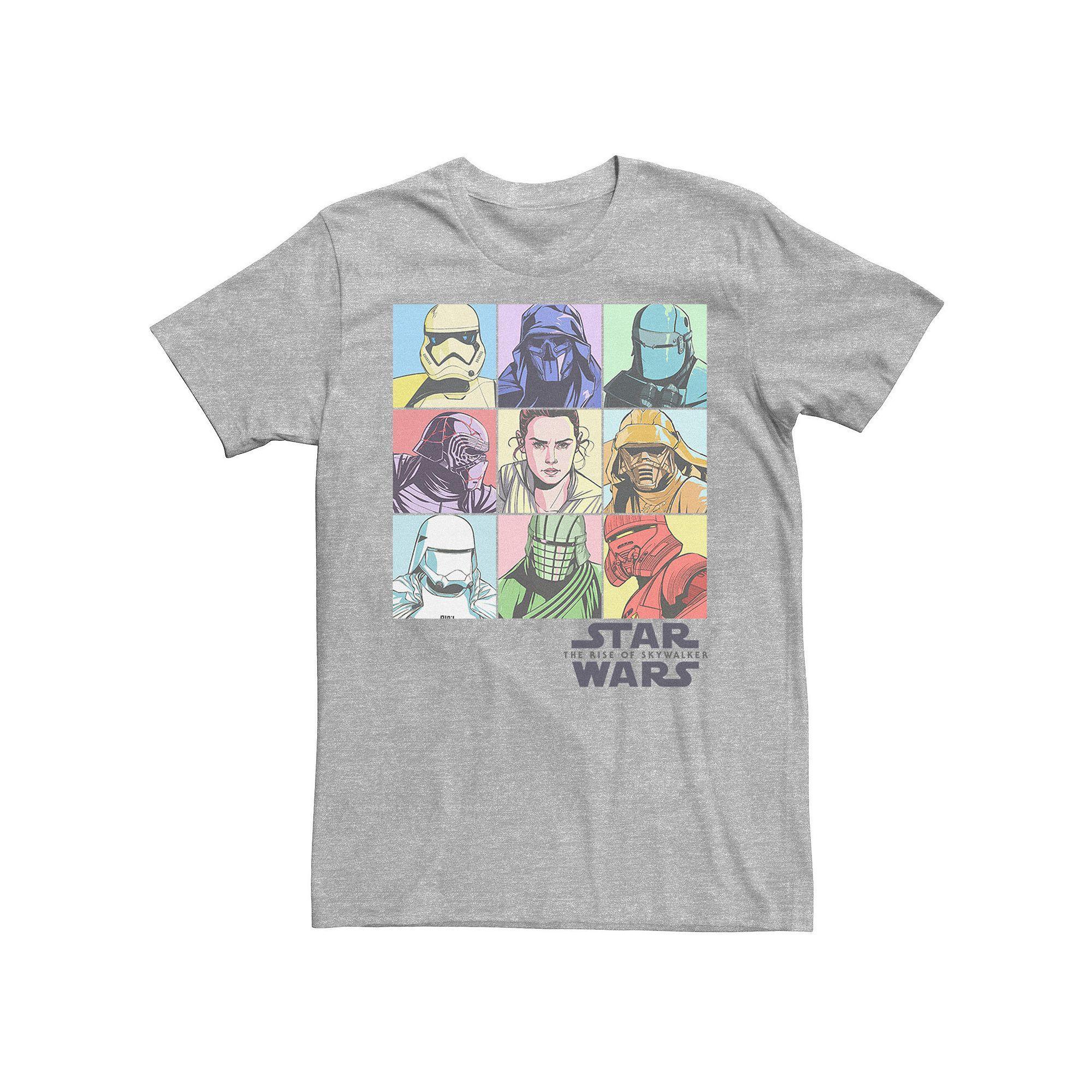 Men's Star Wars The Rise of Skywalker Pastel Character Bingo Graphic Tee, Size: Large, Athletic Grey Product Image