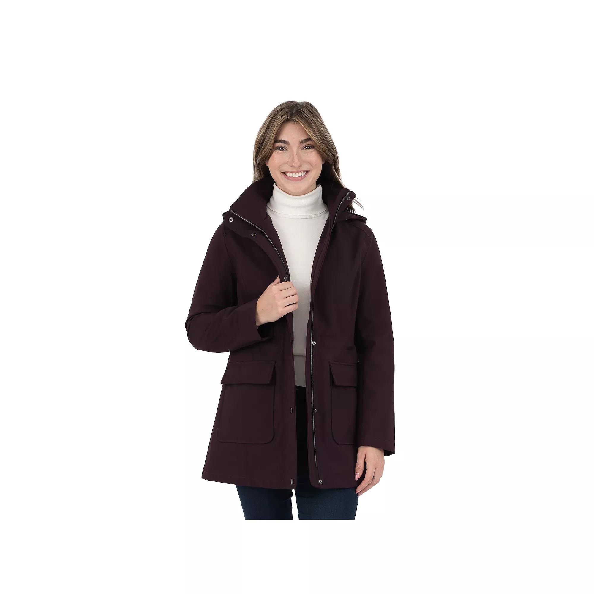Womens Fleet Street Hooded Soft Shell Coat Purple Product Image