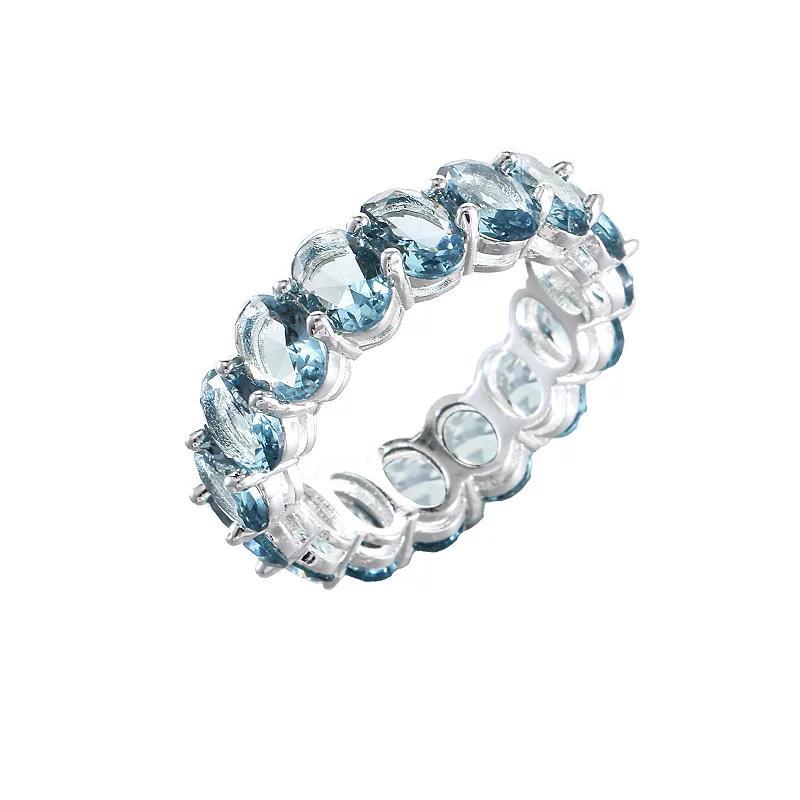 City Luxe Crystal Eternity Band Ring, Women's, Size: 8, December Silver Tone Product Image