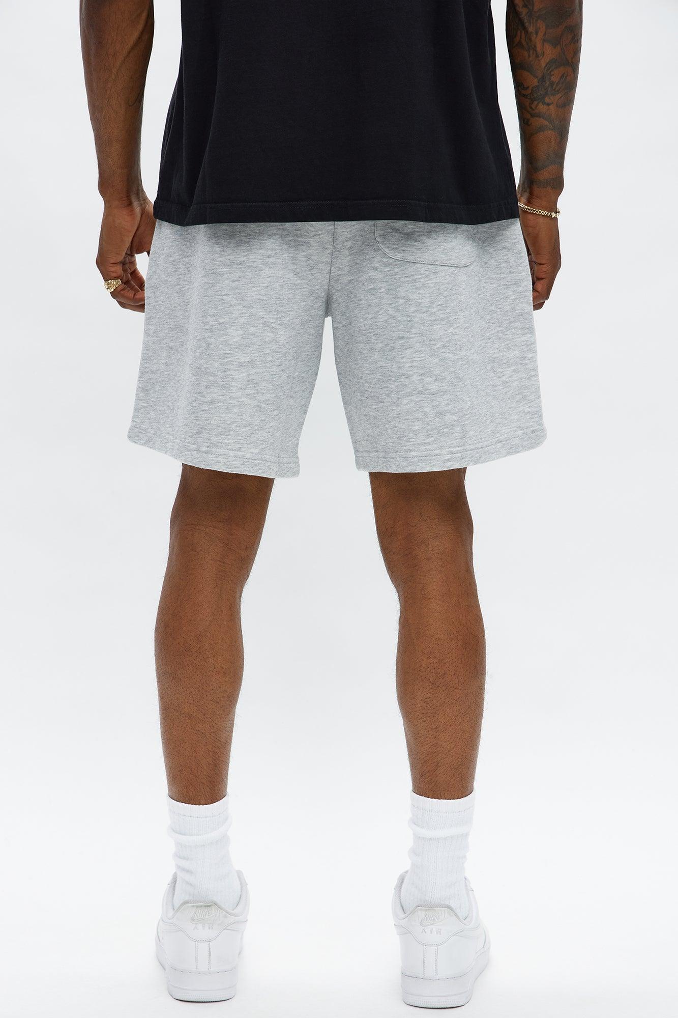 Tyson Relaxed Hit Up Applique Shorts - Heather Grey Male Product Image