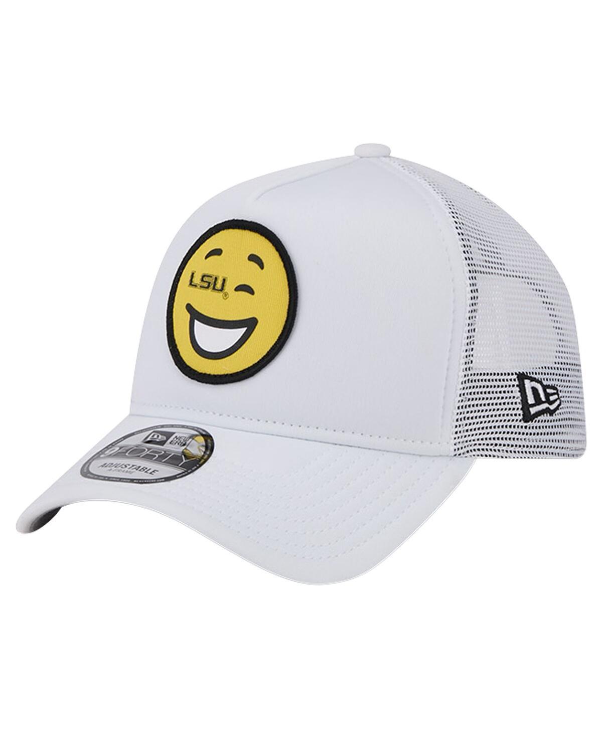 Men's New Era White LSU Tigers Wink Foam Trucker Adjustable Hat Product Image