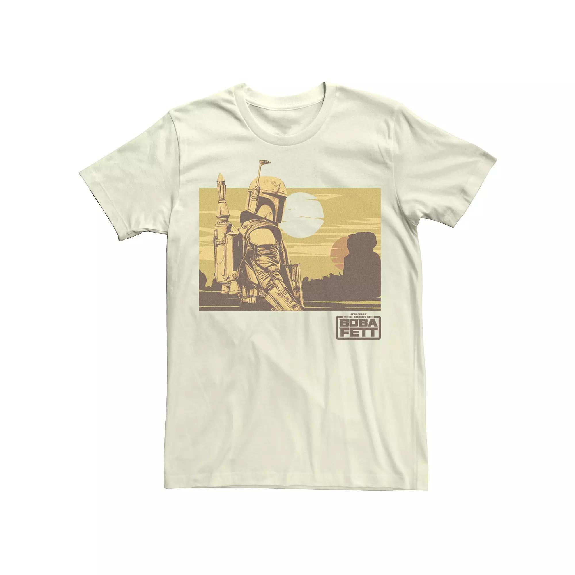Men's Star Wars Boba Fett Boxed Landscape Tee, Size: XXL, White Product Image