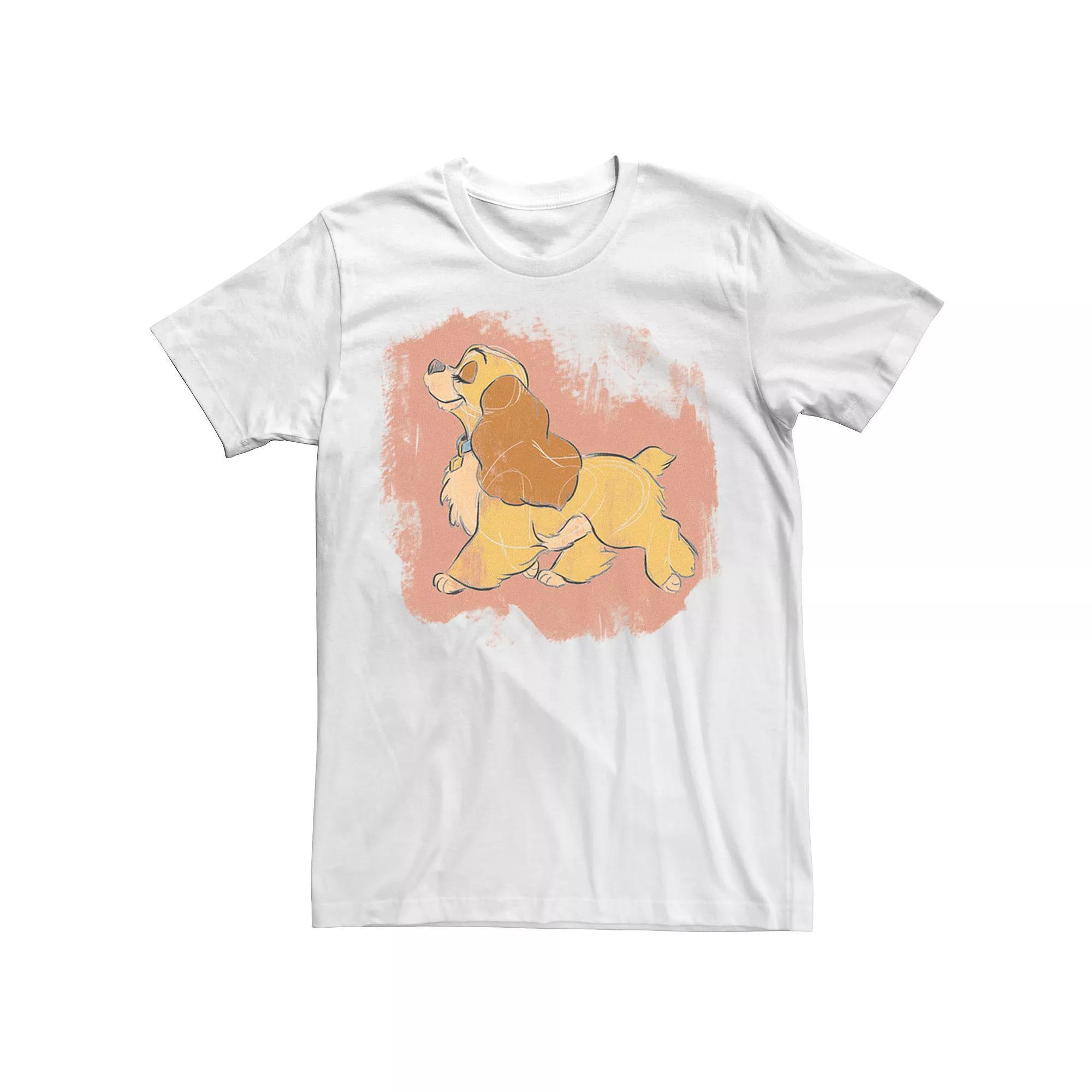 Disney's Lady And The Tramp Lady Strut Sketch Men's Tee, Size: XL, White Product Image