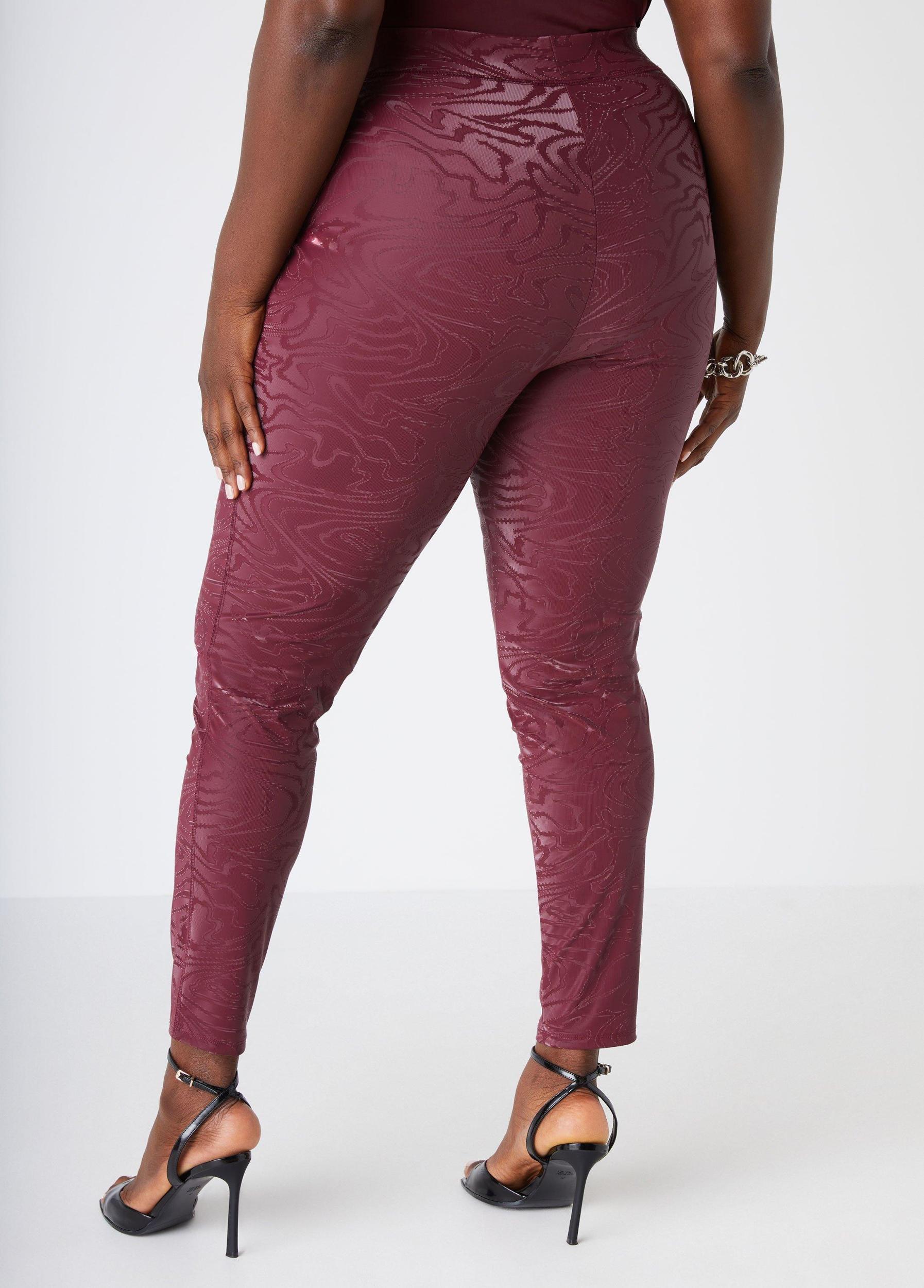 Plus Size Swirl Faux Leather Leggings Ashley Stewart Product Image