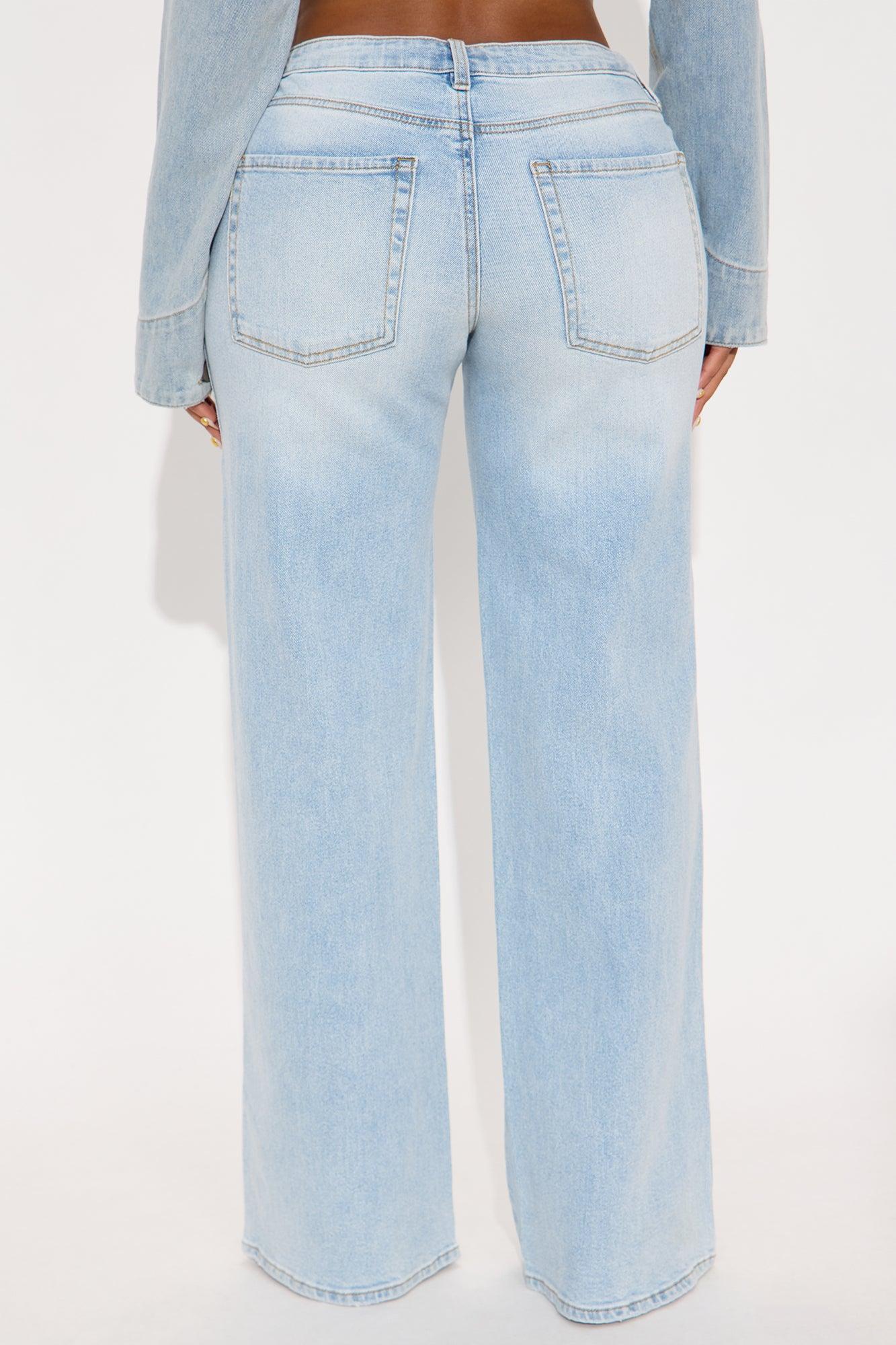 Eastside Low Rise Crossover Wide Leg Jean - Light Wash Product Image