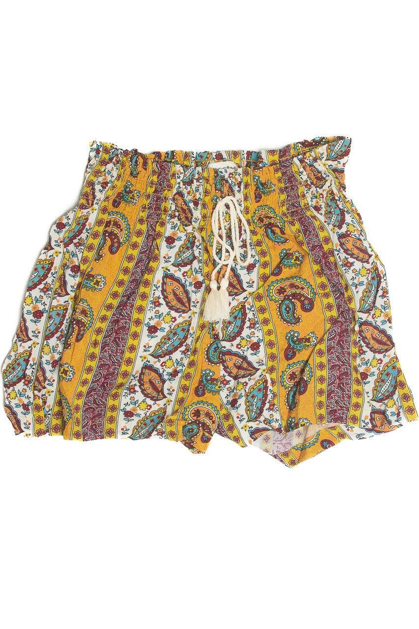 Golden Paisley Floral Short Product Image