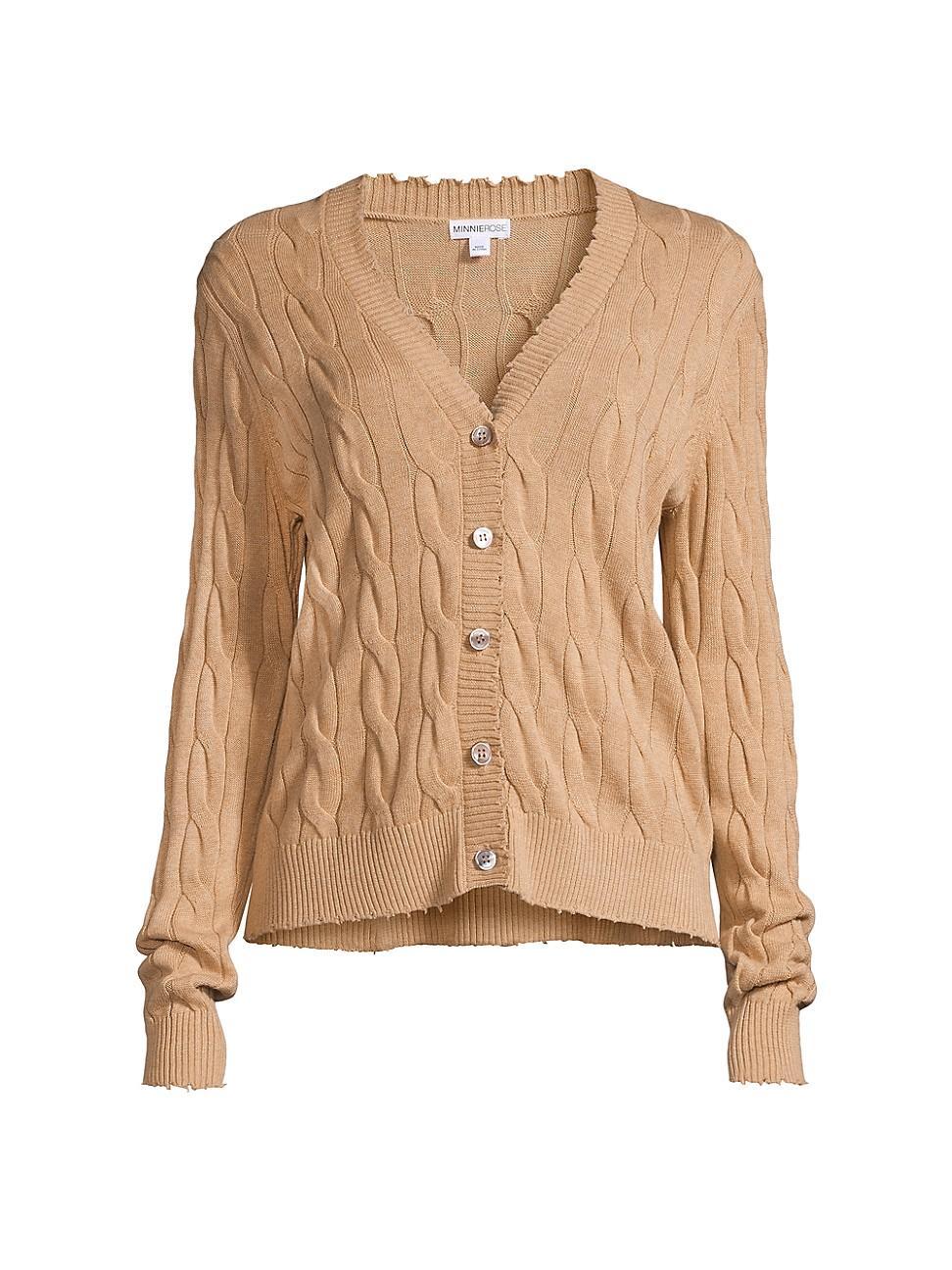 Womens Cable-Knit Cardigan Product Image